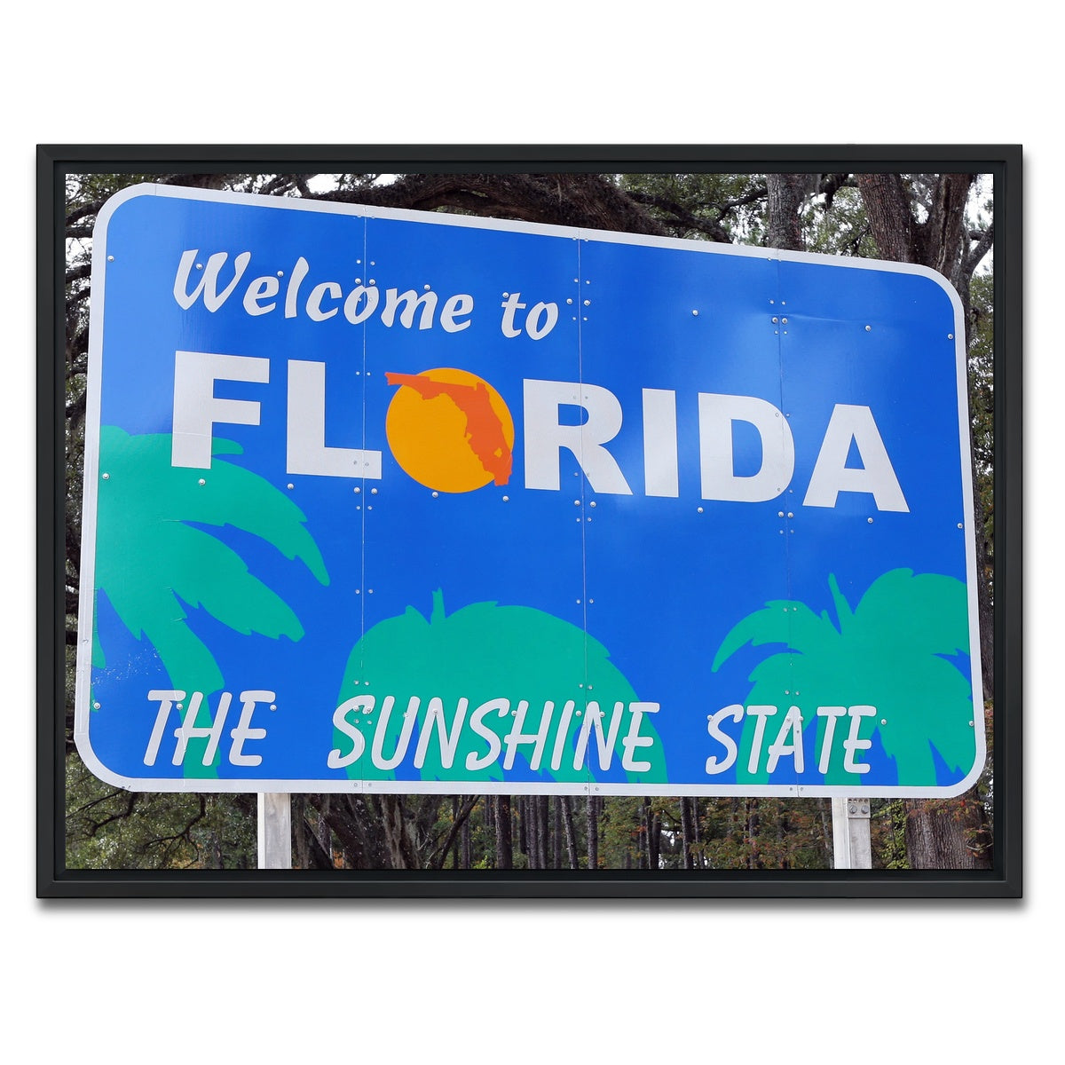 AUTO-MOCKUP WHITE | Welcome to Florida | 1 Piece | Black Framed Canvas | group=4x3