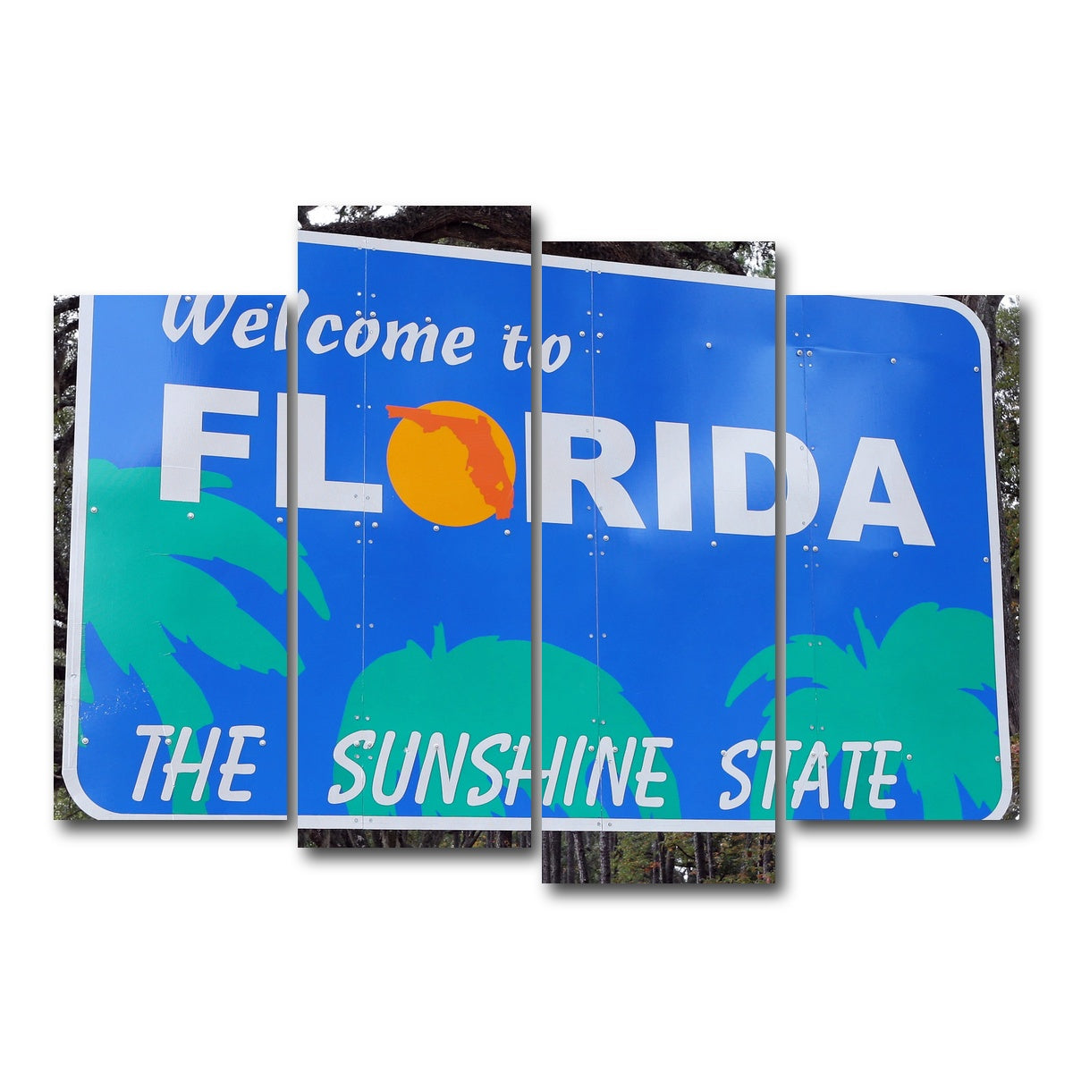 AUTO-MOCKUP WHITE | Welcome to Florida | 4 Piece | Gallery Wrap Canvas | group=4_normal