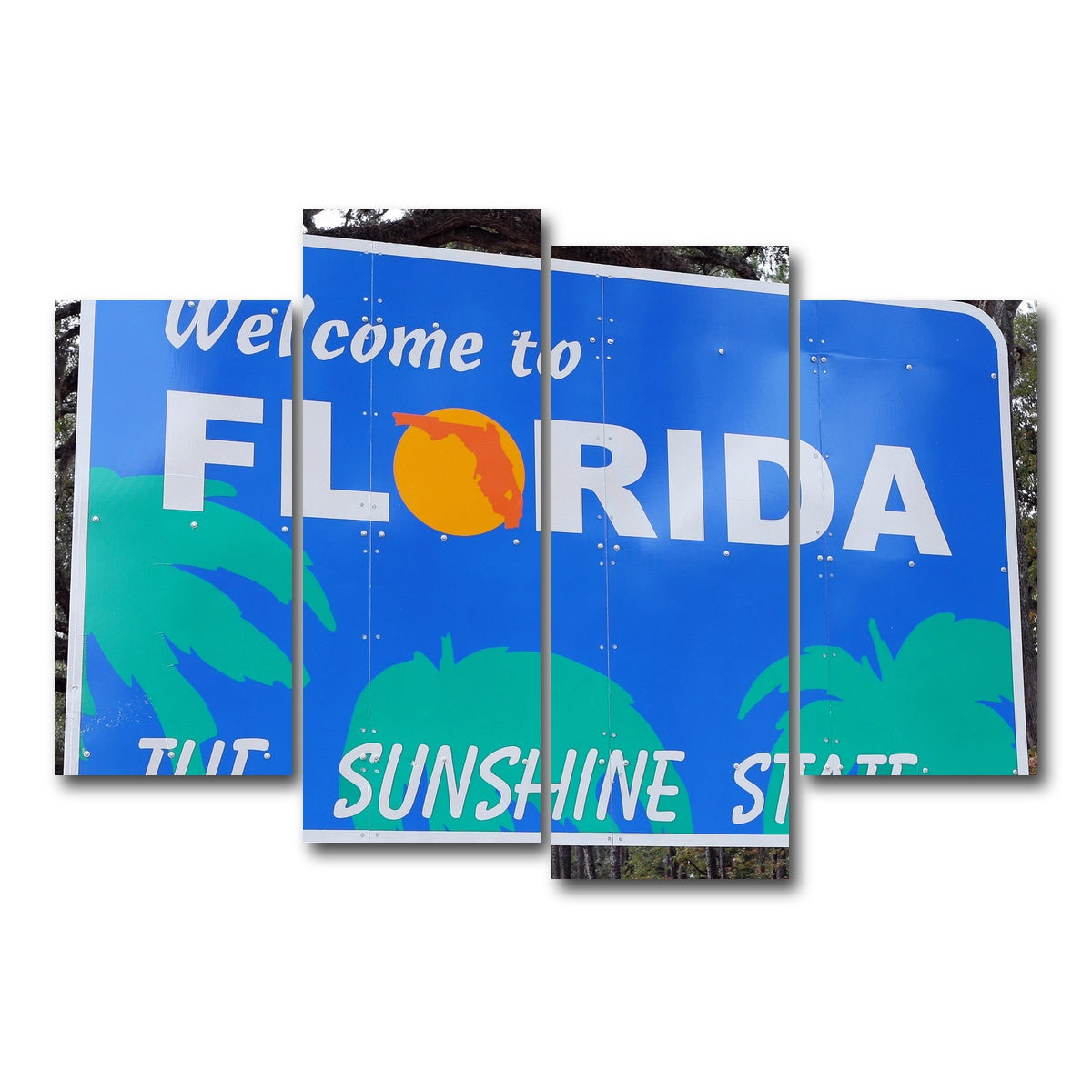 AUTO-MOCKUP WHITE | Welcome to Florida | 4 Piece | Gallery Wrap Canvas | group=4_short