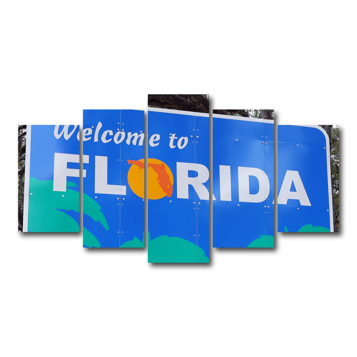 AUTO-MOCKUP WHITE | Welcome to Florida | 5 Piece | Gallery Wrap Canvas | group=5_normal