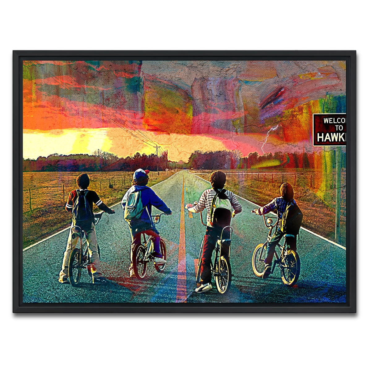 AUTO-MOCKUP WHITE | Welcome to Hawkins | 1 Piece | Black Framed Canvas | group=4x3