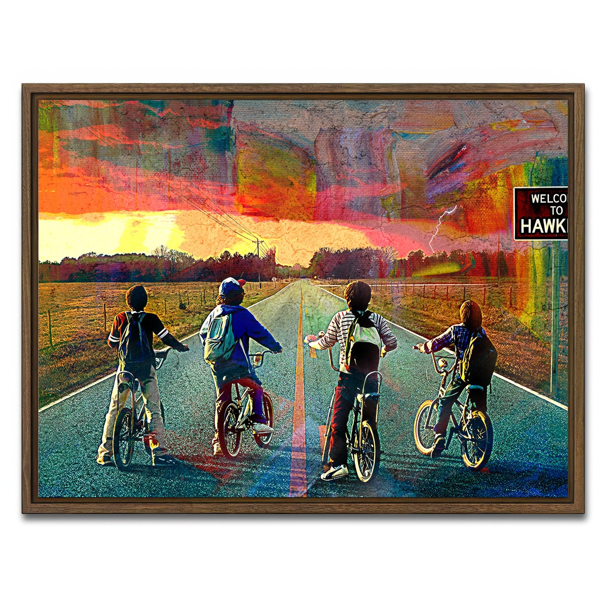 AUTO-MOCKUP WHITE | Welcome to Hawkins | 1 Piece | Walnut Framed Canvas | group=4x3