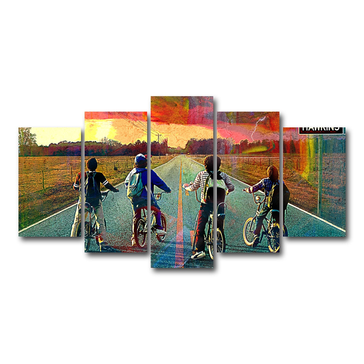 AUTO-MOCKUP WHITE | Welcome to Hawkins | 5 Piece | Gallery Wrap Canvas | group=5_normal