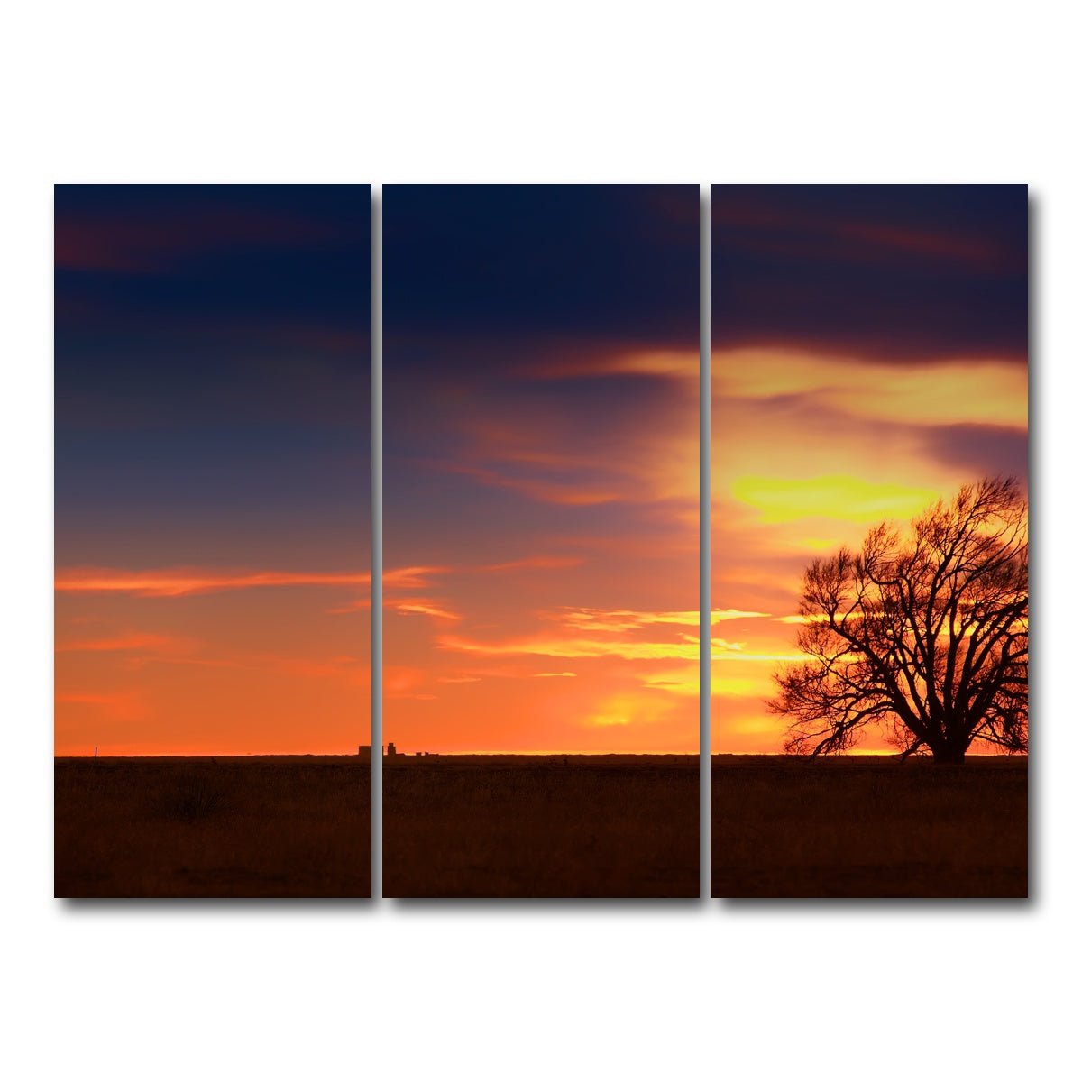 AUTO-MOCKUP WHITE | West Texas Sunset | 3 Piece | Gallery Wrap Canvas | group=8x18