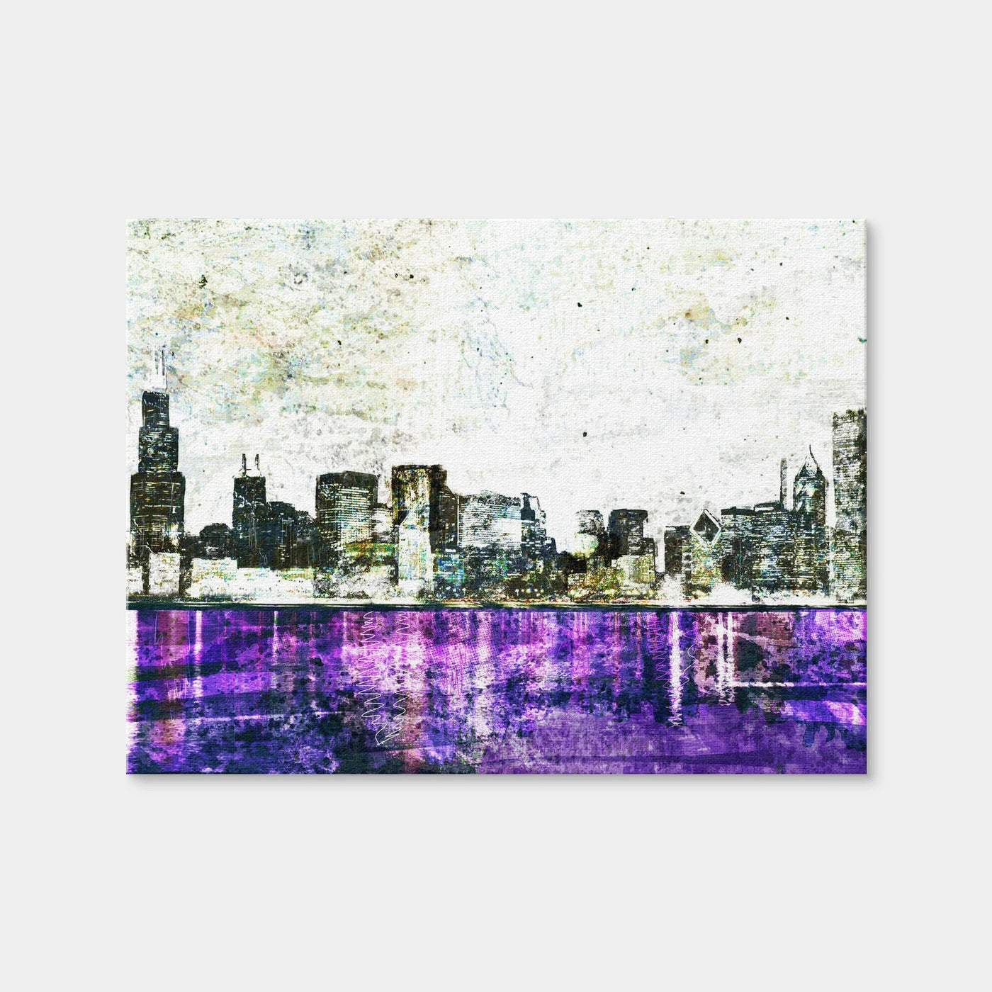 AUTO-MOCKUP WHITE | Whiteout Chicago Skyline | 1 Piece | Gallery Wrap | group=4x3