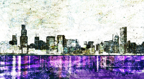 Whiteout chicago skyline Wall Art