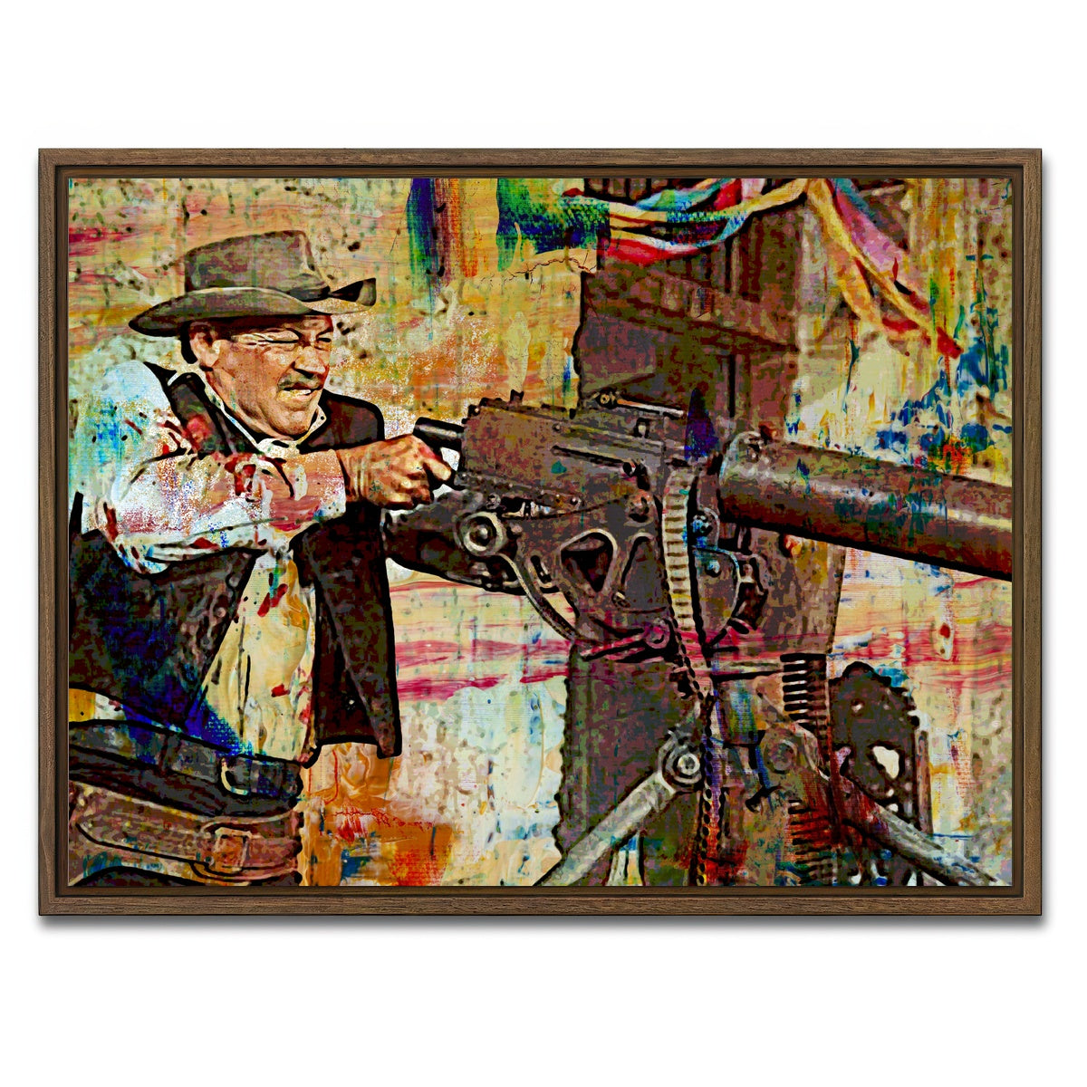 AUTO-MOCKUP WHITE | Wild Bunch Shootout | 1 Piece | Walnut Framed Canvas | group=4x3