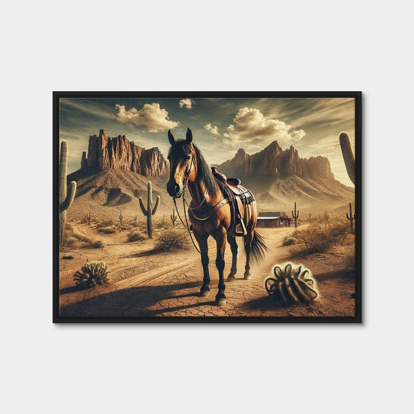 Wild West Quarter Horse Wall Art — Framed Canvas Format preview