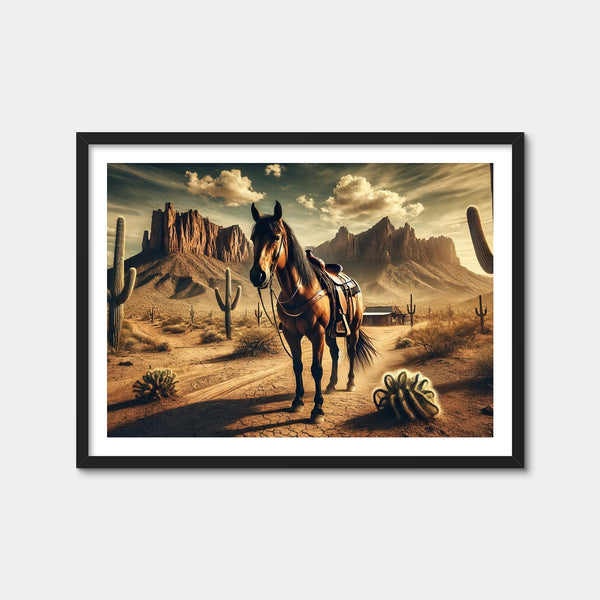Wild West Quarter Horse Wall Art — Framed Print Format preview