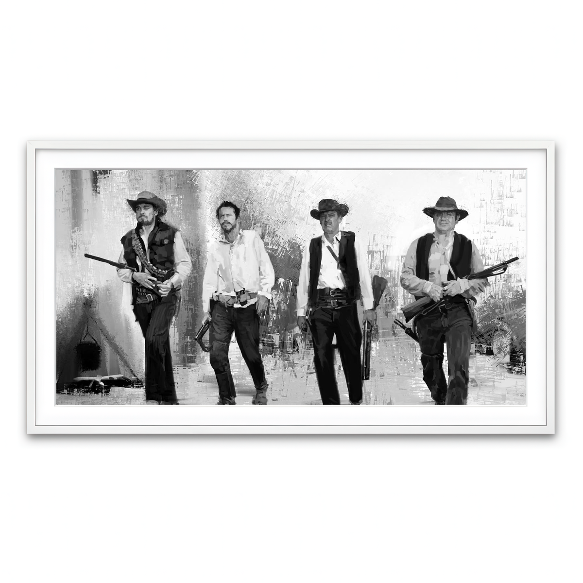 Framed Print 2x1 White