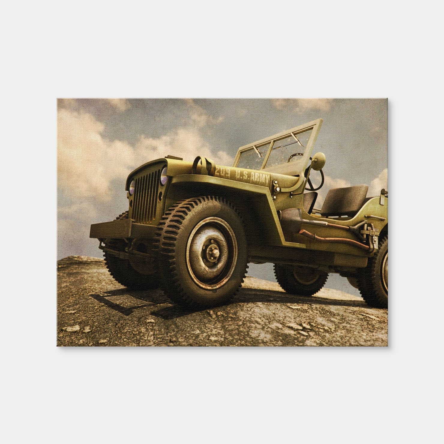 AUTO-MOCKUP WHITE | Willys Military Jeep | 1 Piece | Gallery Wrap Canvas | group=4x3