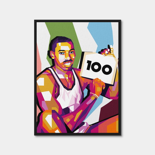 Wilt Chamberlain 100 Wall Art — Framed Canvas Format preview