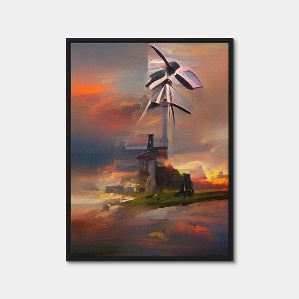 Windmill Wall Art — Framed Canvas Format preview