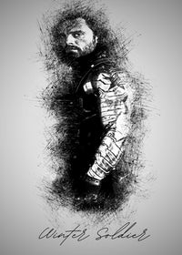Winter Soldier Sketch Wall Art