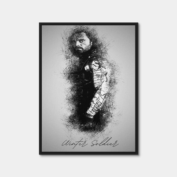 Winter Soldier Sketch Wall Art — Framed Canvas Format preview