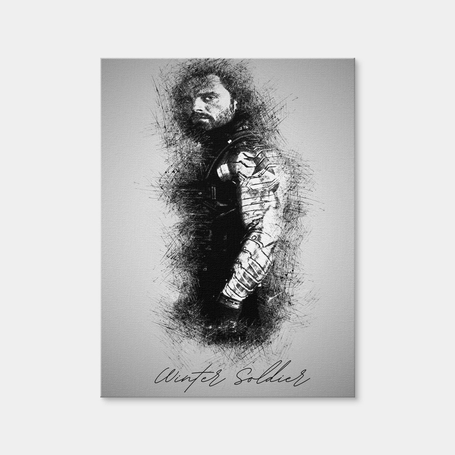 AUTO-MOCKUP WHITE | Winter Soldier Sketch | 1 Piece | Gallery Wrap | group=3x4