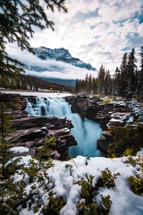 Wintry Waterfall Wall Art
