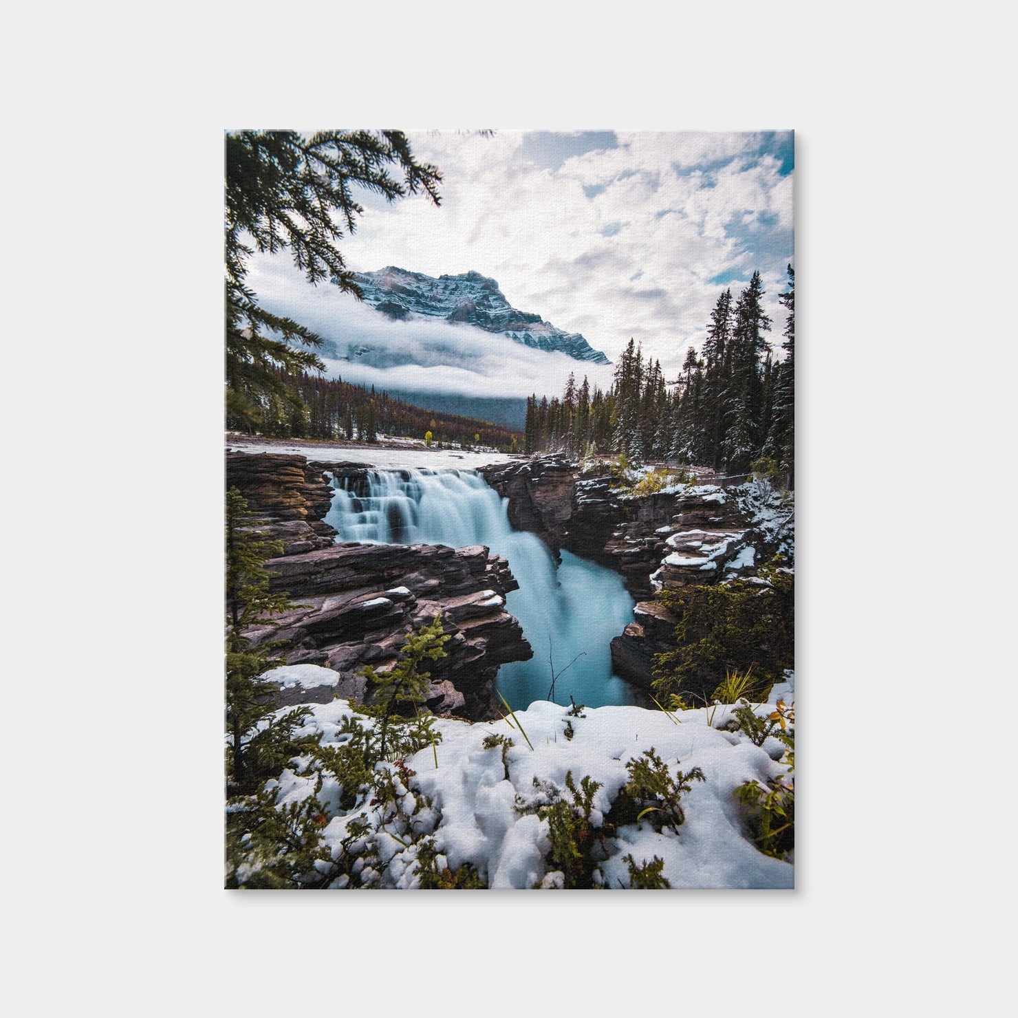 AUTO-MOCKUP WHITE | Wintry Waterfall | 1 Piece | Gallery Wrap Canvas | group=3x4