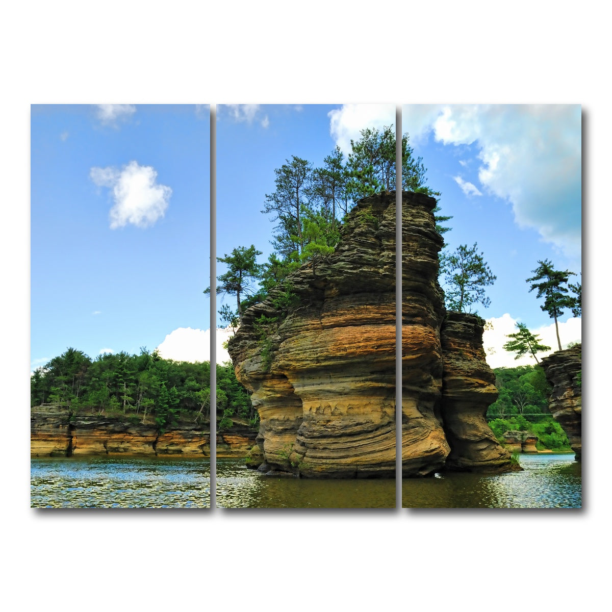 AUTO-MOCKUP WHITE | Wisconsin Dells sandstone formation | 3 Piece | Gallery Wrap Canvas | group=8x18