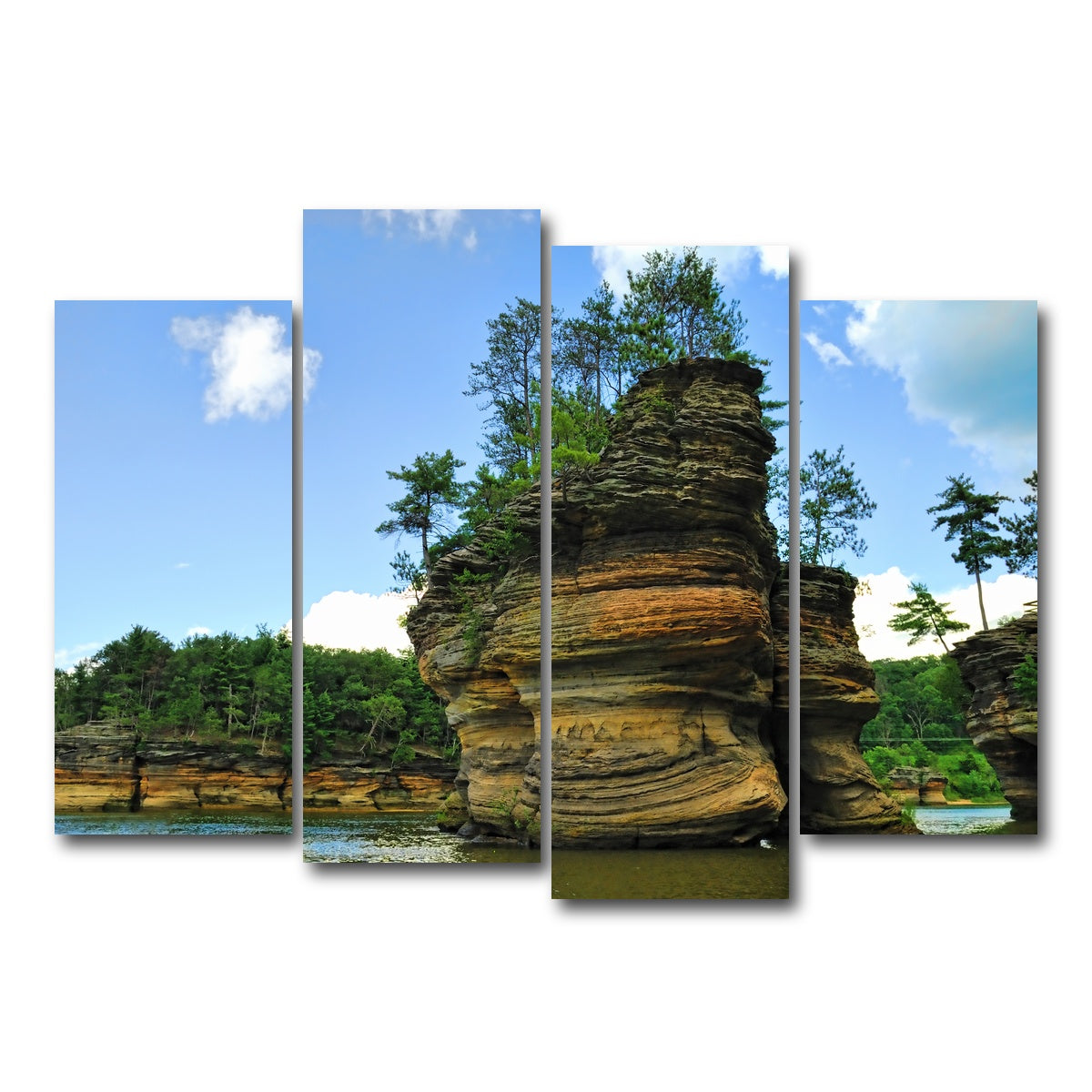 AUTO-MOCKUP WHITE | Wisconsin Dells sandstone formation | 4 Piece | Gallery Wrap Canvas | group=4_normal