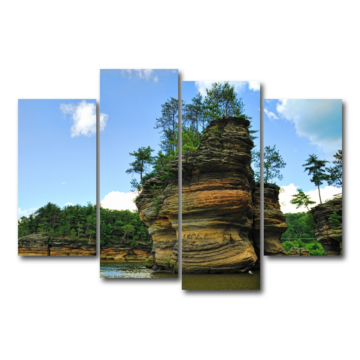 AUTO-MOCKUP WHITE | Wisconsin Dells sandstone formation | 4 Piece | Gallery Wrap Canvas | group=4_short