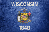 Wisconsin Flag Grunge Wall Art