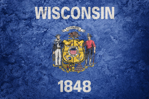 Wisconsin Flag Grunge Wall Art