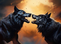 Wolf Fight Wall Art