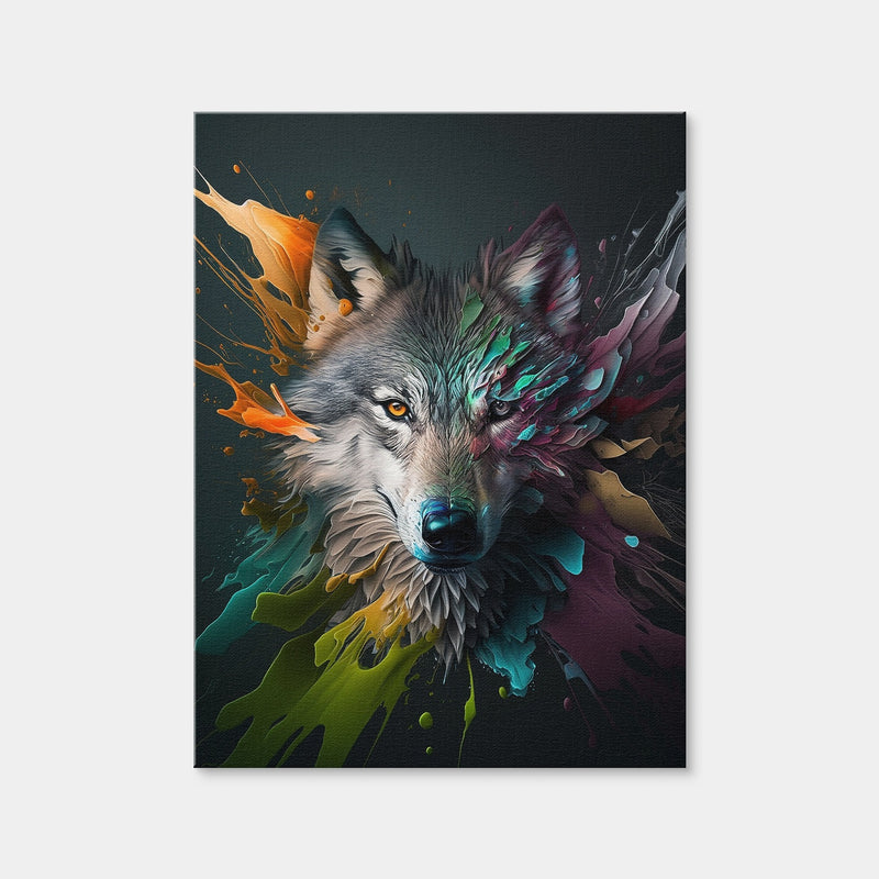 AUTO-MOCKUP WHITE | Wolf Portrait | 1 Piece | Gallery Wrap | group=3x4