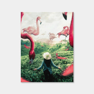 AUTO-MOCKUP WHITE | Woman With Flamingos | 1 Piece | Gallery Wrap | group=3x4