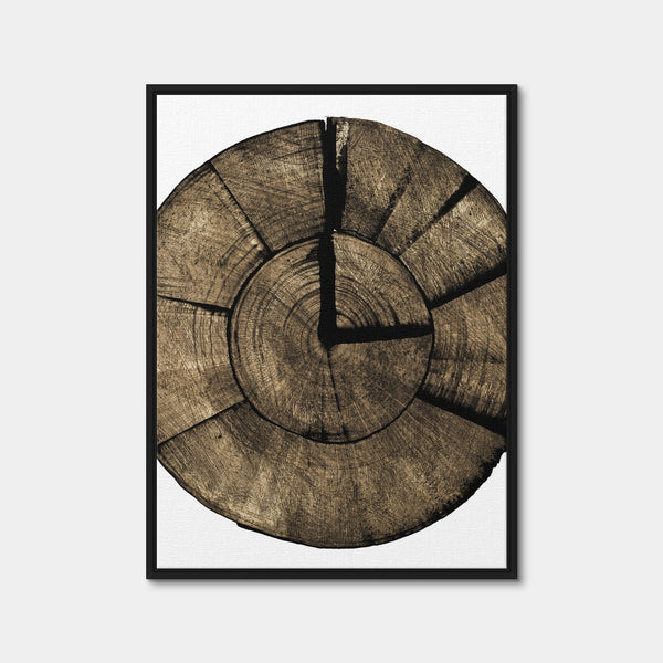 Wooden Clock Wall Art — Framed Canvas Format preview