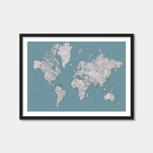 World Map 15 Wall Art — Framed Print Format preview