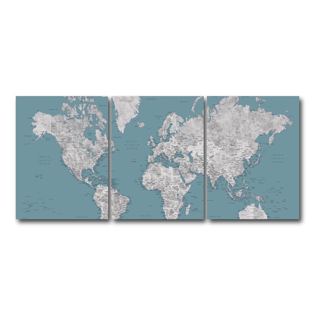 AUTO-MOCKUP WHITE | World Map 15 | 3 Piece | Gallery Wrap Canvas | group=18x24