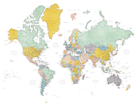 World Map 18 Wall Art