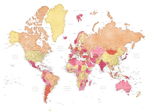 World Map 19 Wall Art