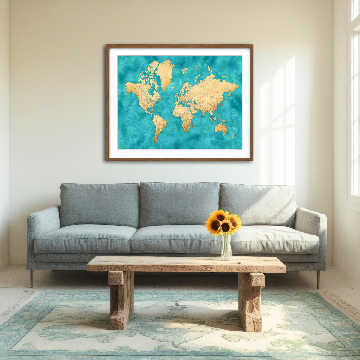 AUTO-MOCKUP ROOM | World Map 22 Wall Art