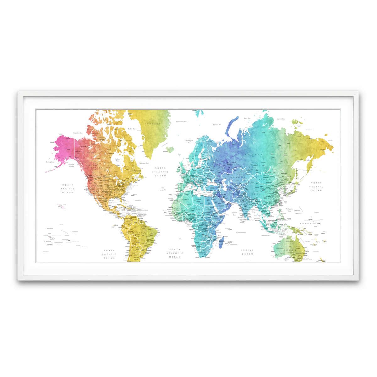 Framed Print 2x1 White