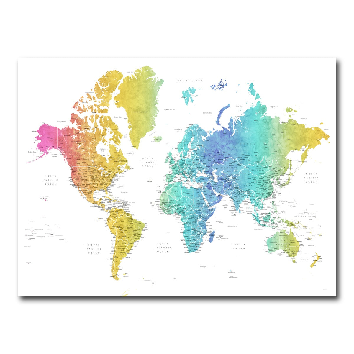 AUTO-MOCKUP WHITE | World Map 25 | 1 Piece | Gallery Wrap Canvas | group=4x3