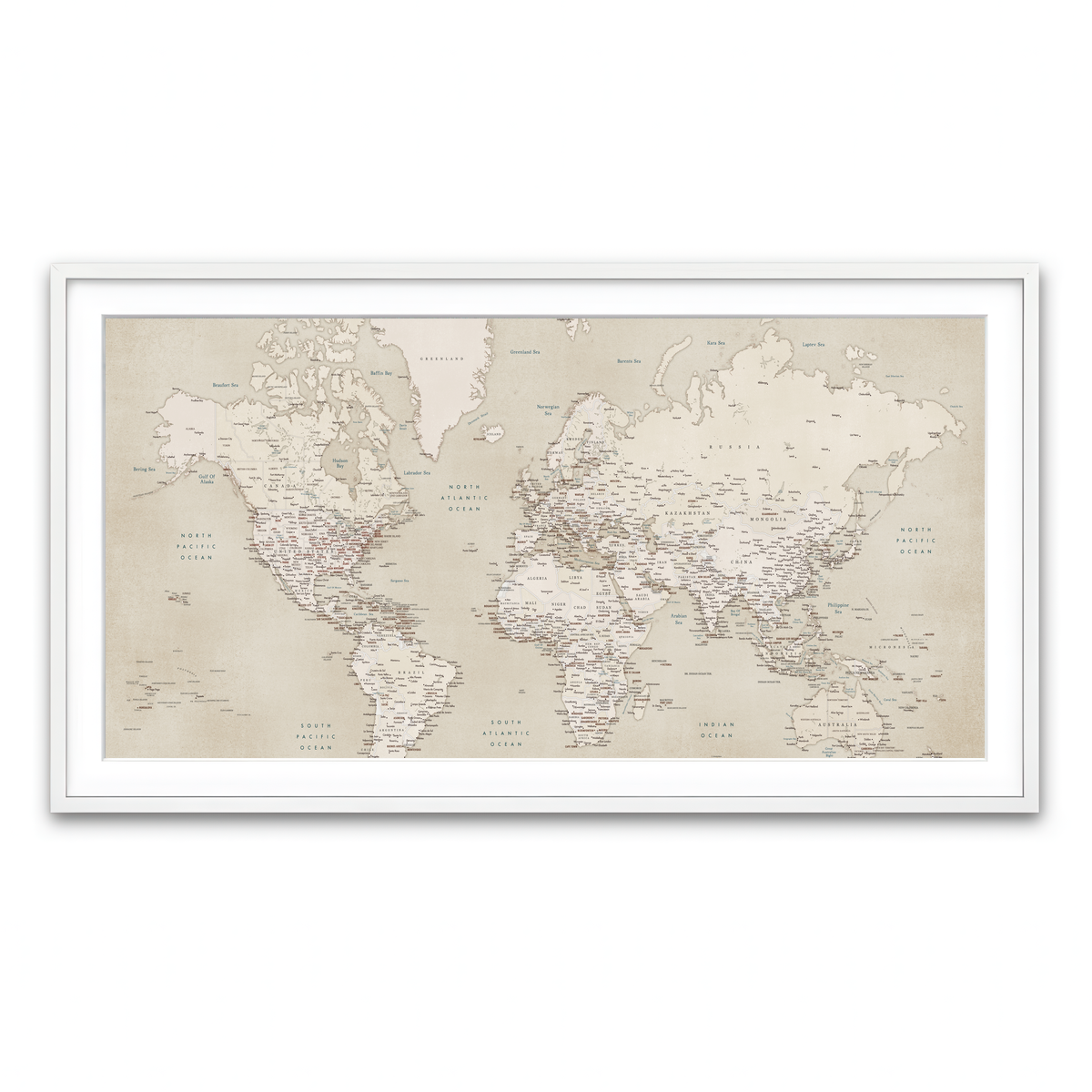 Framed Print 2x1 White