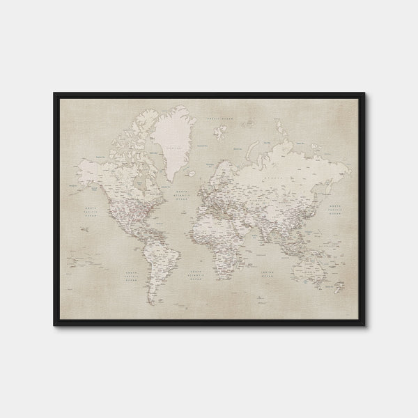 World Map 29 Wall Art — Framed Canvas Format preview