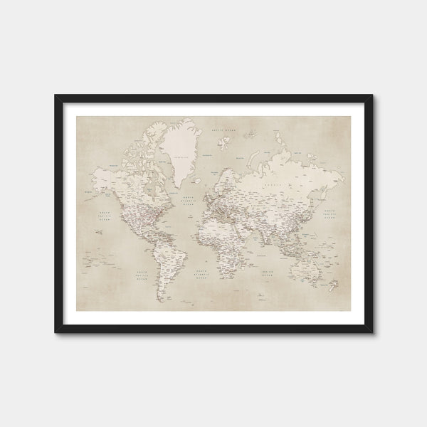 World Map 29 Wall Art — Framed Print Format preview