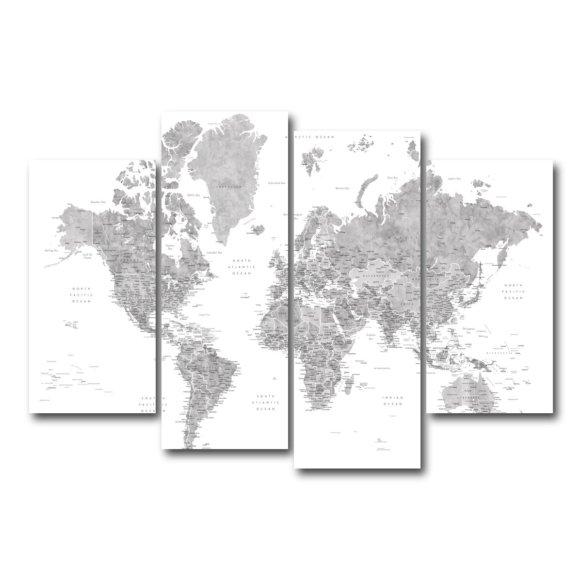 AUTO-MOCKUP WHITE | World Map 2 | 4 Piece | Gallery Wrap Canvas | group=4_short