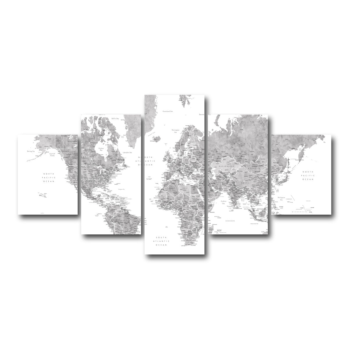 AUTO-MOCKUP WHITE | World Map 2 | 5 Piece | Gallery Wrap Canvas | group=5_short