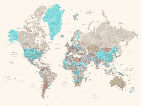 World Map 32 Wall Art