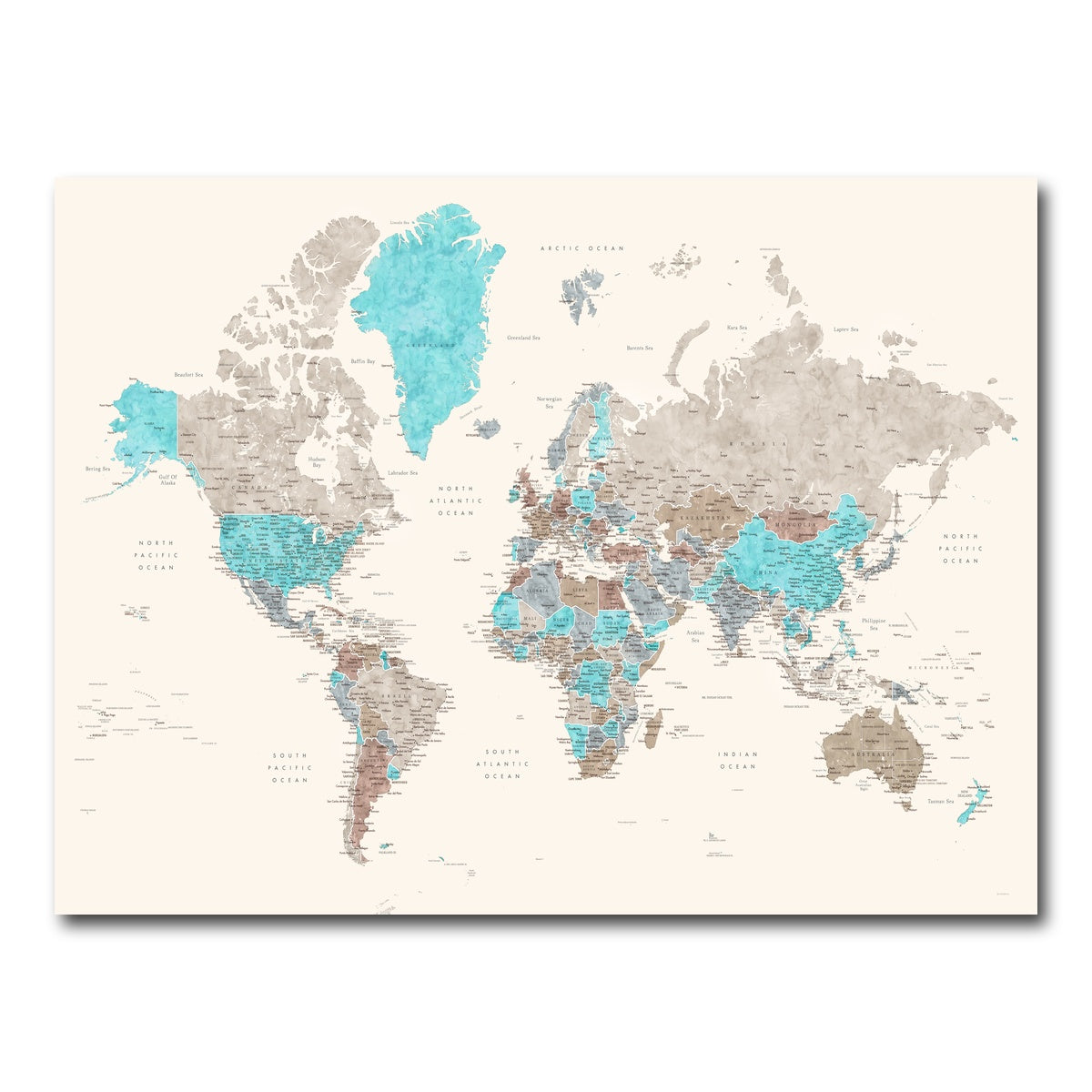 AUTO-MOCKUP WHITE | World Map 32 | 1 Piece | Gallery Wrap Canvas | group=4x3