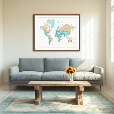 AUTO-MOCKUP ROOM | World Map 33 Wall Art