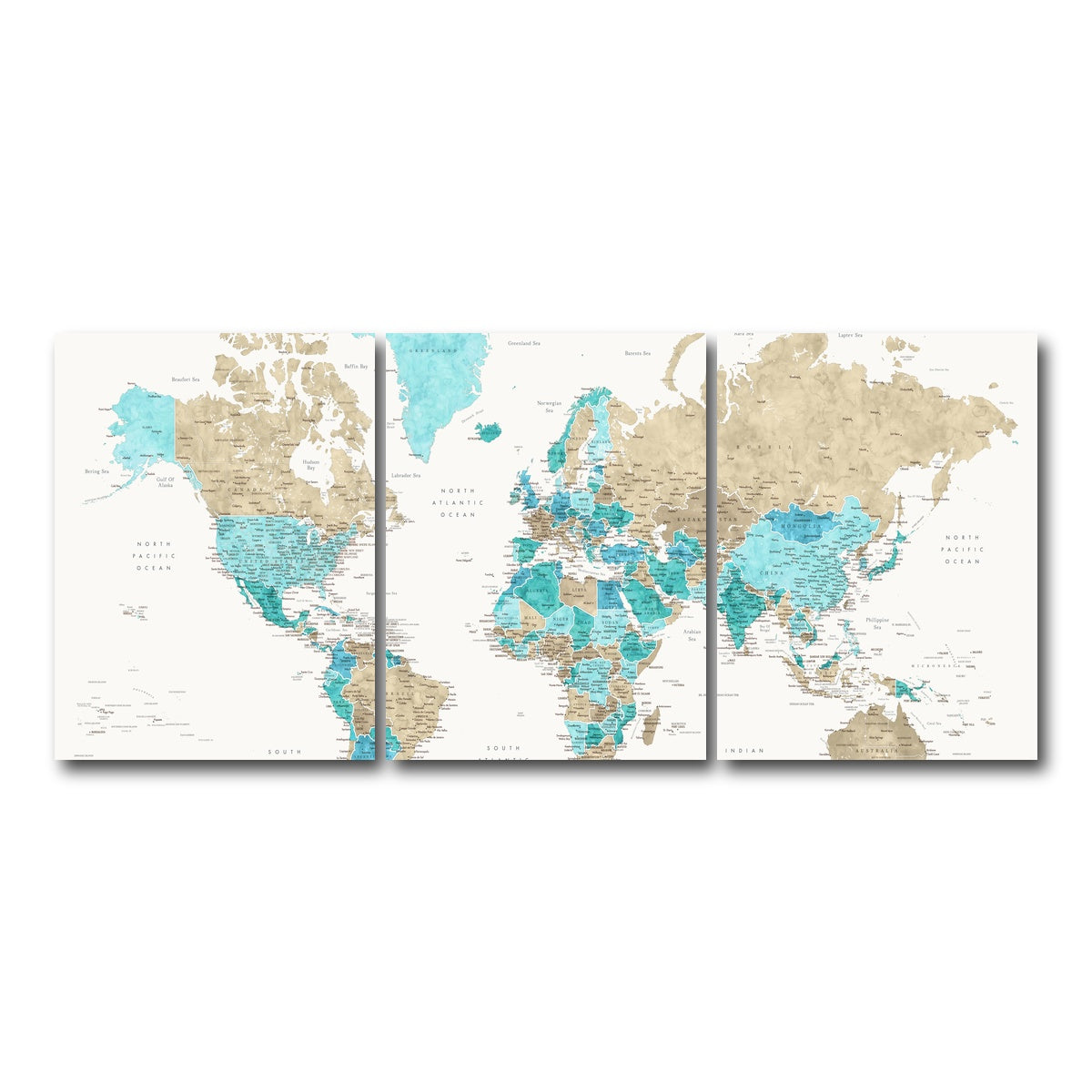 AUTO-MOCKUP WHITE | World Map 33 | 3 Piece | Gallery Wrap Canvas | group=18x24