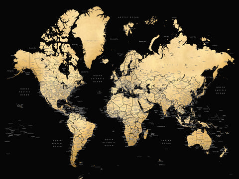 World Map 34 Wall Art