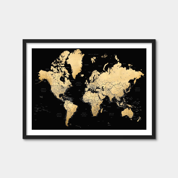 World Map 34 Wall Art — Framed Print Format preview