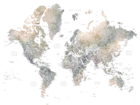 World Map 36 Wall Art
